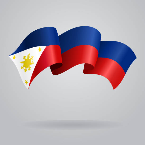 filipiny wznieśmy sztandar. ilustracja wektorowa - philippines flag vector illustration and painting stock illustrations