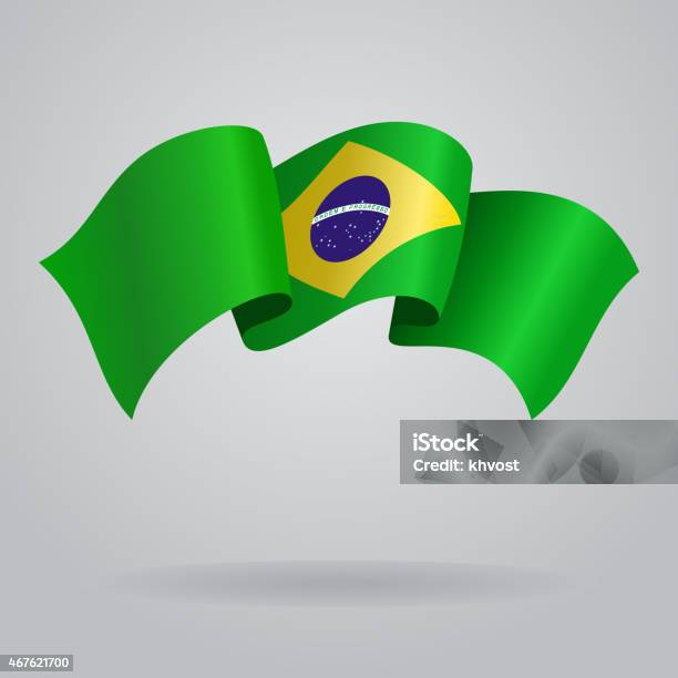 Brazilian Waving Flag Vector Illustration Stock Illustration - Download Image Now - Brazilian Flag, Pennant, Flag