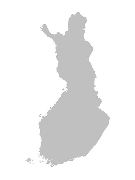 stockillustraties, clipart, cartoons en iconen met grey map of finland - finland