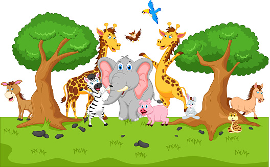 Funny Animal Cartoon Stock Illustration - Download Image Now - Africa,  Animal, Animal Wildlife - iStock