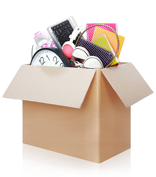 istock Concept of moving box full of different stuff 467624171