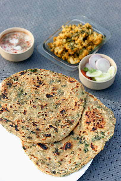 istock Methi Paratha  Stuffed flatbread made with fenugreek leaves 467624377