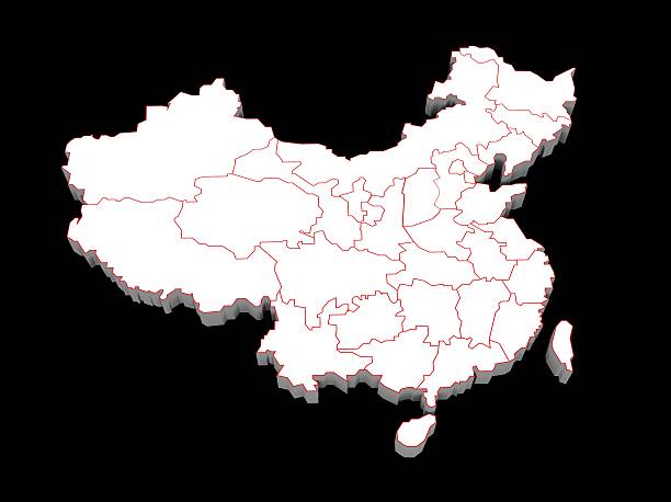 3d illustration of the provinces china - 海南島 插圖 個照片及圖片檔