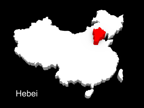 3 d ilustración Provincia de china, focus on hebei photo