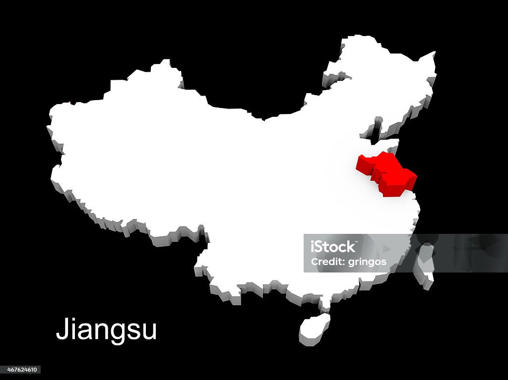 3d illustration province of china,focus on jiangsu 2015 Stock Photo