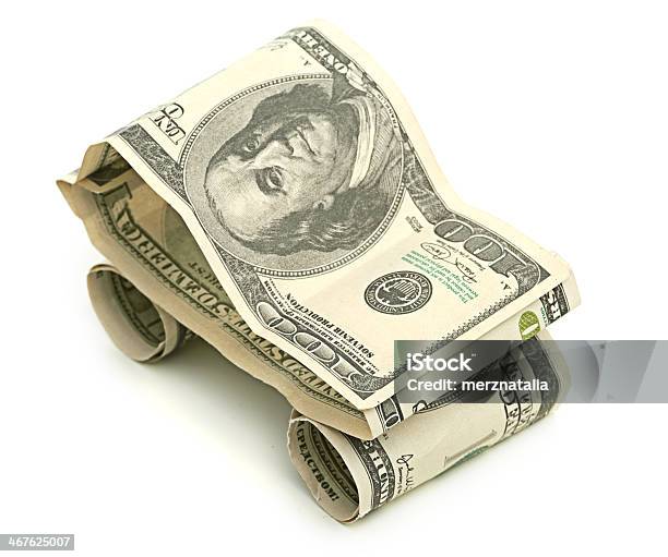 Car Made From Dollar Isolated On White Background Stock Photo - Download Image Now - Agreement, Banking, Business