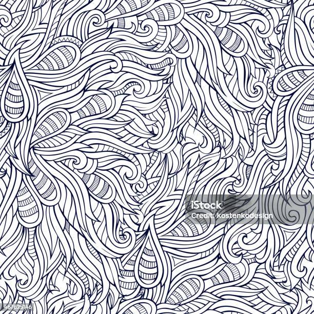 Vector Seamless Abstract Nature Pattern Stock Illustration - Download Image Now - 2015, Abstract, African Culture