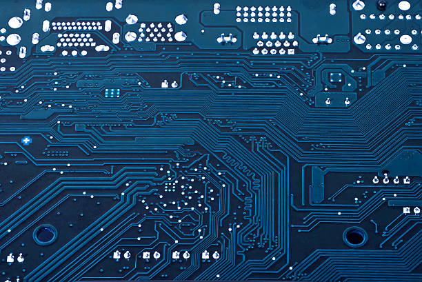 istock Laptop motherboard dark blue background 467625915