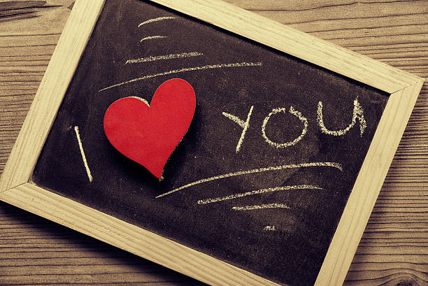 istock Chalk blackboard written, I love you 467626859