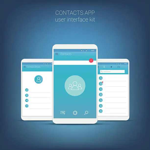 Vector illustration of Flat design user interface for smart phone or mobile contact