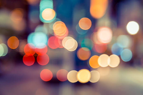 istock Abstract background of bokeh light at city night 467628444