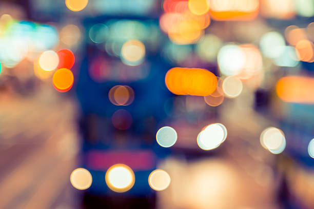 istock Abstract background of bokeh light at city night 467628450