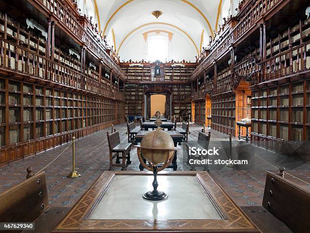 Palafoxiana Library In Puebla Mexico Stock Photo - Download Image Now - Puebla City, Puebla State, Library