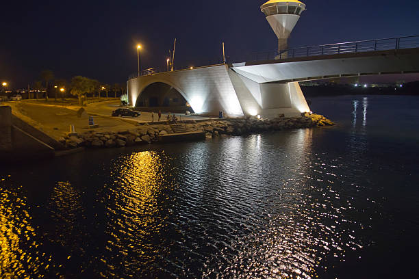 istock Drawbridge famous night in La Manga, Spain 467631455