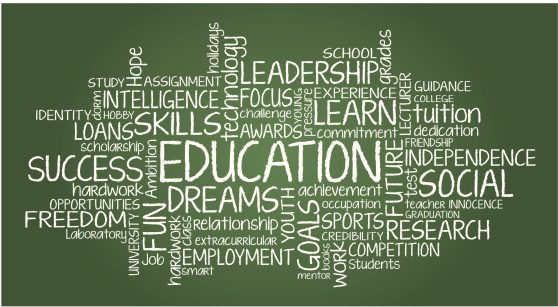 Education related tag cloud illustration in vector format