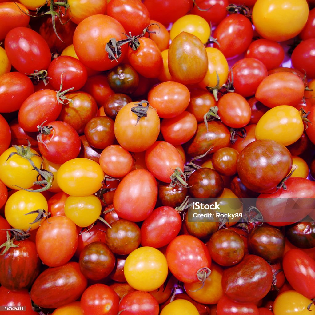 Variation of tomatoes Variation of tomatoes – shot from directly above 2015 Stock Photo