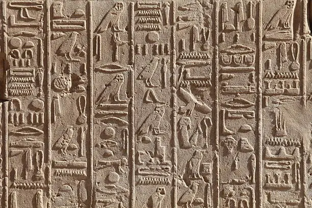 Photo of Egyptian hieroglyphics