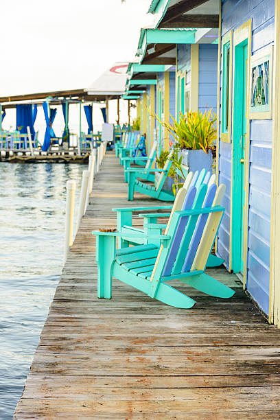 istock XXXL: Waterside bungalows and colorful chairs 467635232