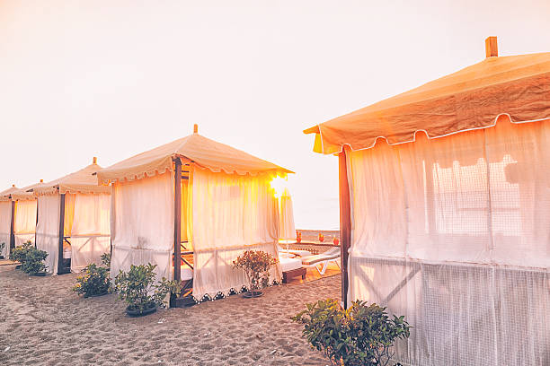 locker rooms at a beach in italy