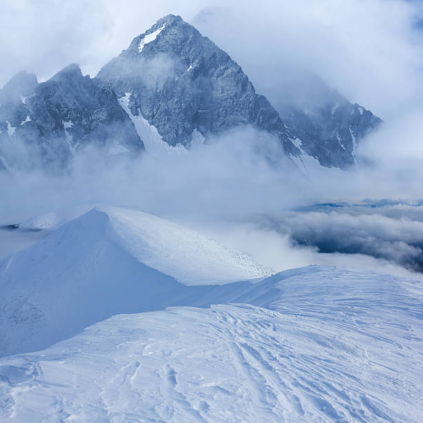 istock winter mountains in a blue mist 467636273