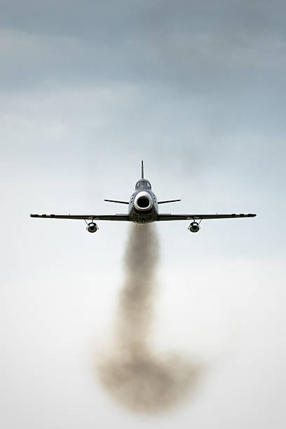 Commercial passenger jet touching down
