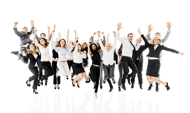 istock Large group of cheerful business people. 467638151