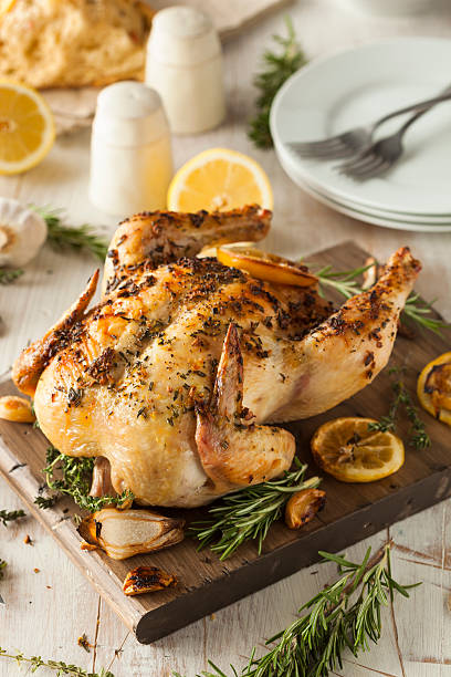 istock Homemade Lemon and Herb Whole Chicken 467639186