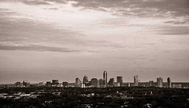 istock Central Texas Skyline Cityscape Monochrome Landscape Austin 467640076