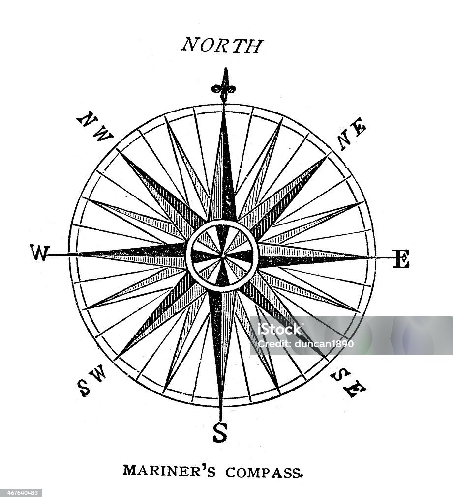 Compass Rose - Ilustração de Rosa dos ventos royalty-free