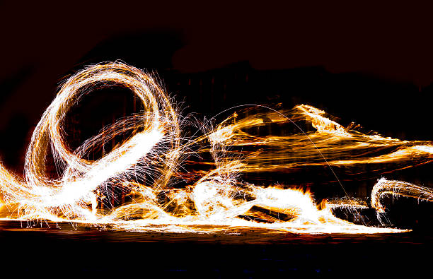 istock Fire Show Flaming Trails 467640588