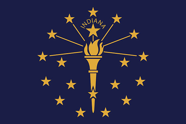 Flag of Indiana USA States Flag, Flag of the United States. us state flag stock illustrations