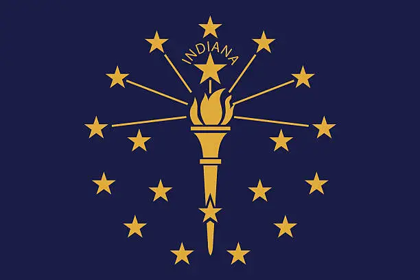 Vector illustration of Flag of Indiana