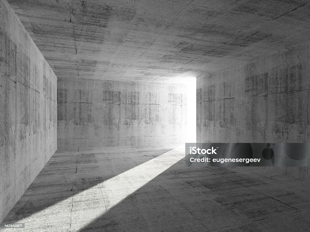 Abstract empty concrete room interior with light beam Backgrounds Stock Photo