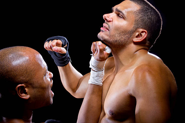 istock Black and Latino Boxers or MMA Fighters Sparring 467643450