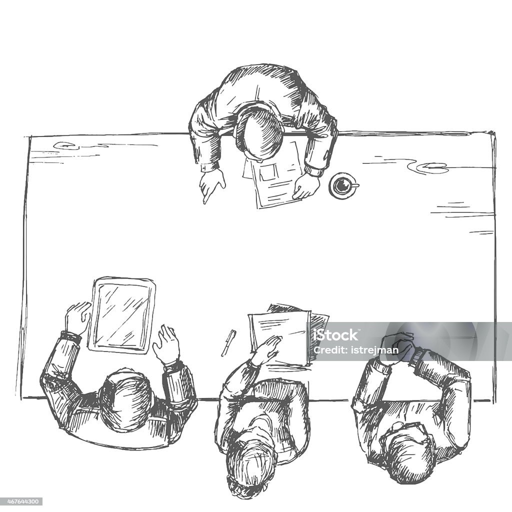 Panel Interview Drawing Drawing Of A Candidate Being Interviewed By A Panel Stock Illustration ...