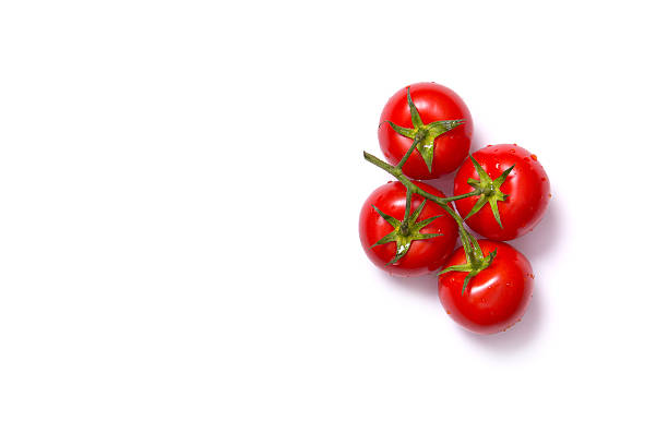 istock Bunch of fresh tomatoes, top view 467645212