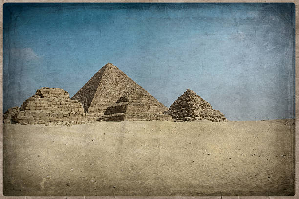 istock grunge image of Desert and pyramid 467647213