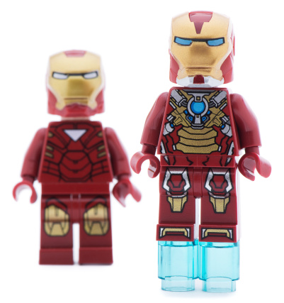 Ankara, Turkey - June 22, 2013: Two Lego Iron Man minifigures isolated on white bakground