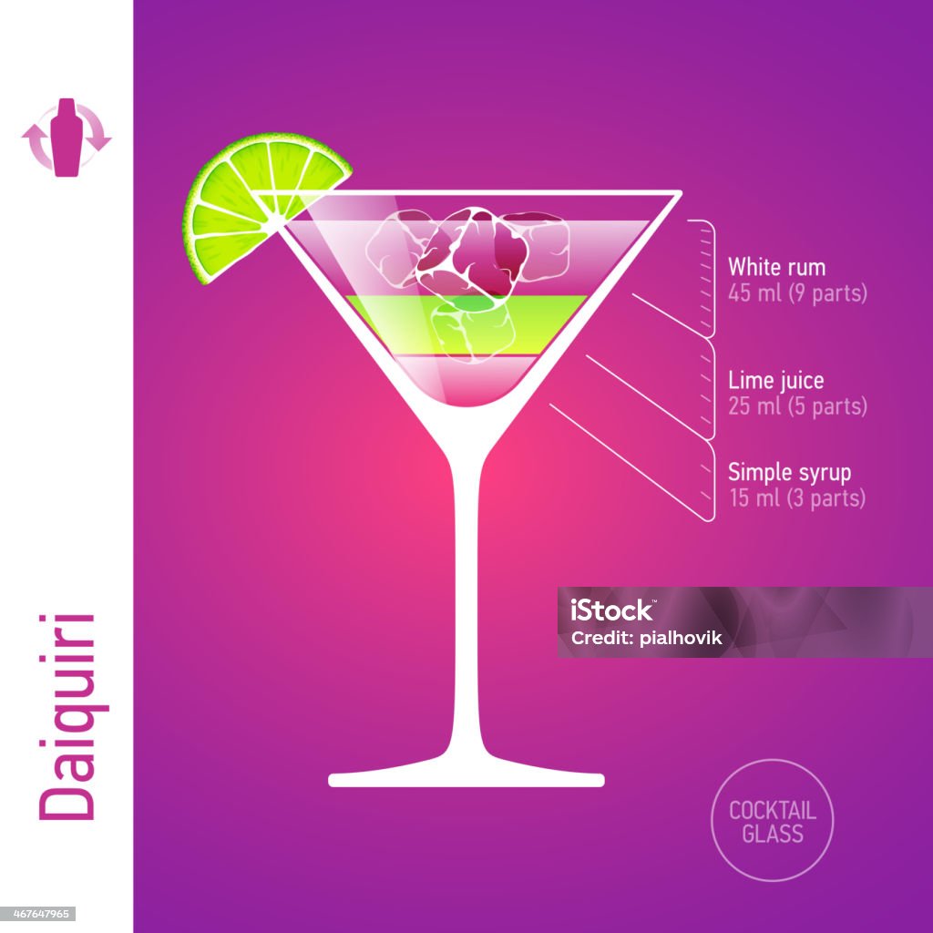 Daiquiri cocktail - arte vettoriale royalty-free di Alchol