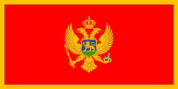 flag of montenegro - karadağ bayrağı stock illustrations