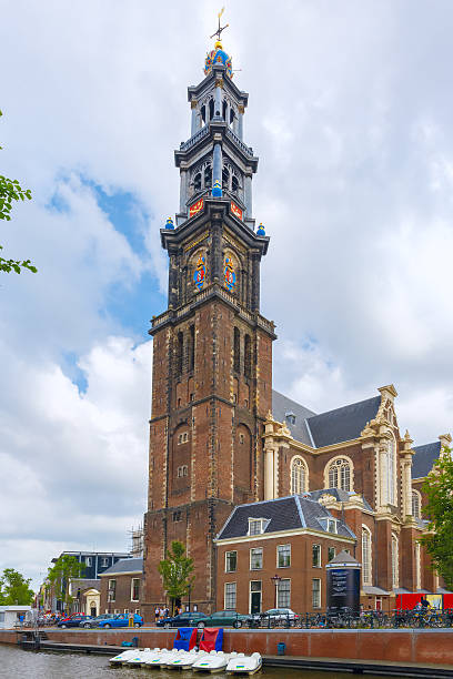 istock Amsterdam canal and church Westerkerk, Netherlands 467651772
