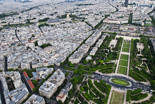 Aerial view from top of Eifell tower
