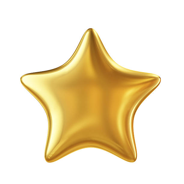 golden star isolated on white background