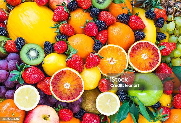 Fresh Mixed Fruits Stock Photo - Download Image Now - Fruit, Vegetable, Variation