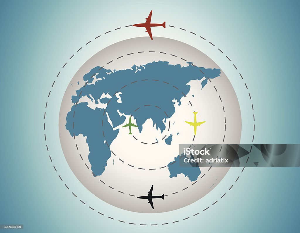 Samolotów na całym świecie - Grafika wektorowa royalty-free (Bilet lotniczy)