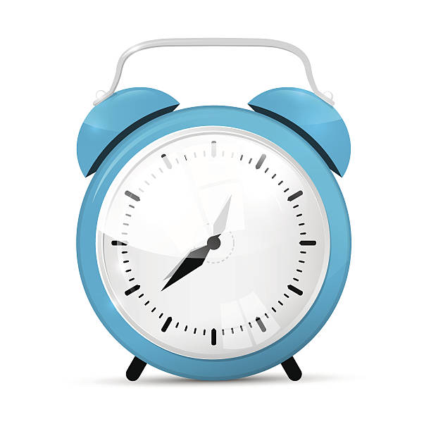 Blue Vector Alarm Clock vector art illustration