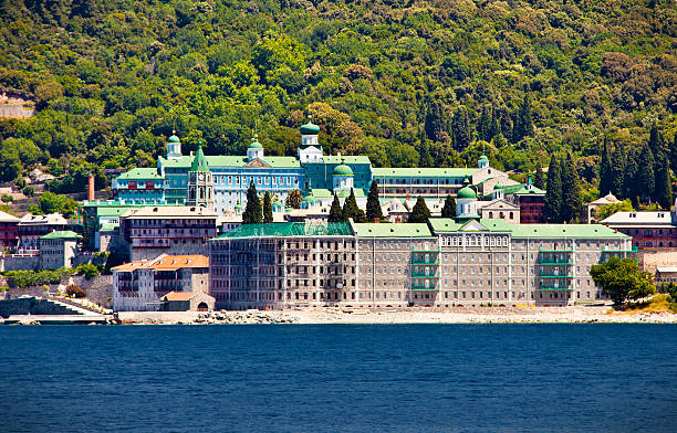 istock St. Pantaleon monastery at Mount Athos, Greece. 467657394