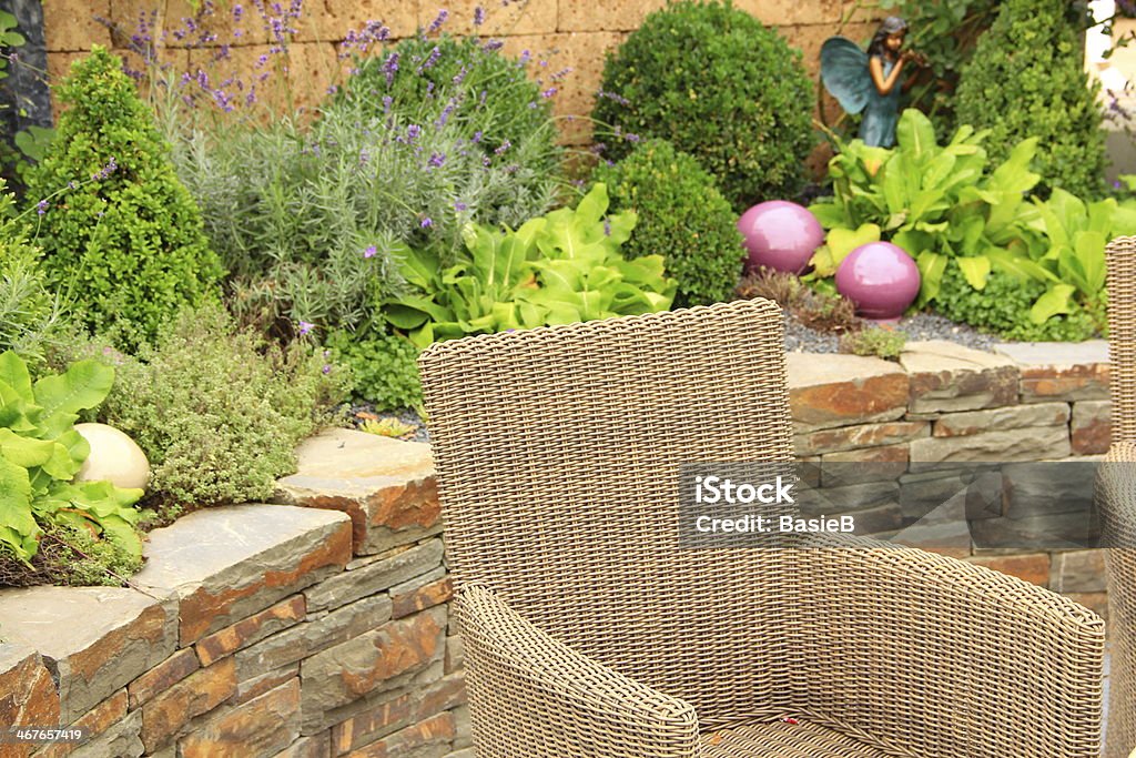 Garden terraza - Foto de stock de Buxaceae libre de derechos