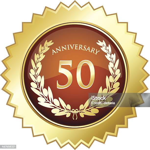 Anniversary Star Shield Fiftieth Stock Illustration - Download Image Now - 45-49 Years, 50-54 Years, 50th Anniversary