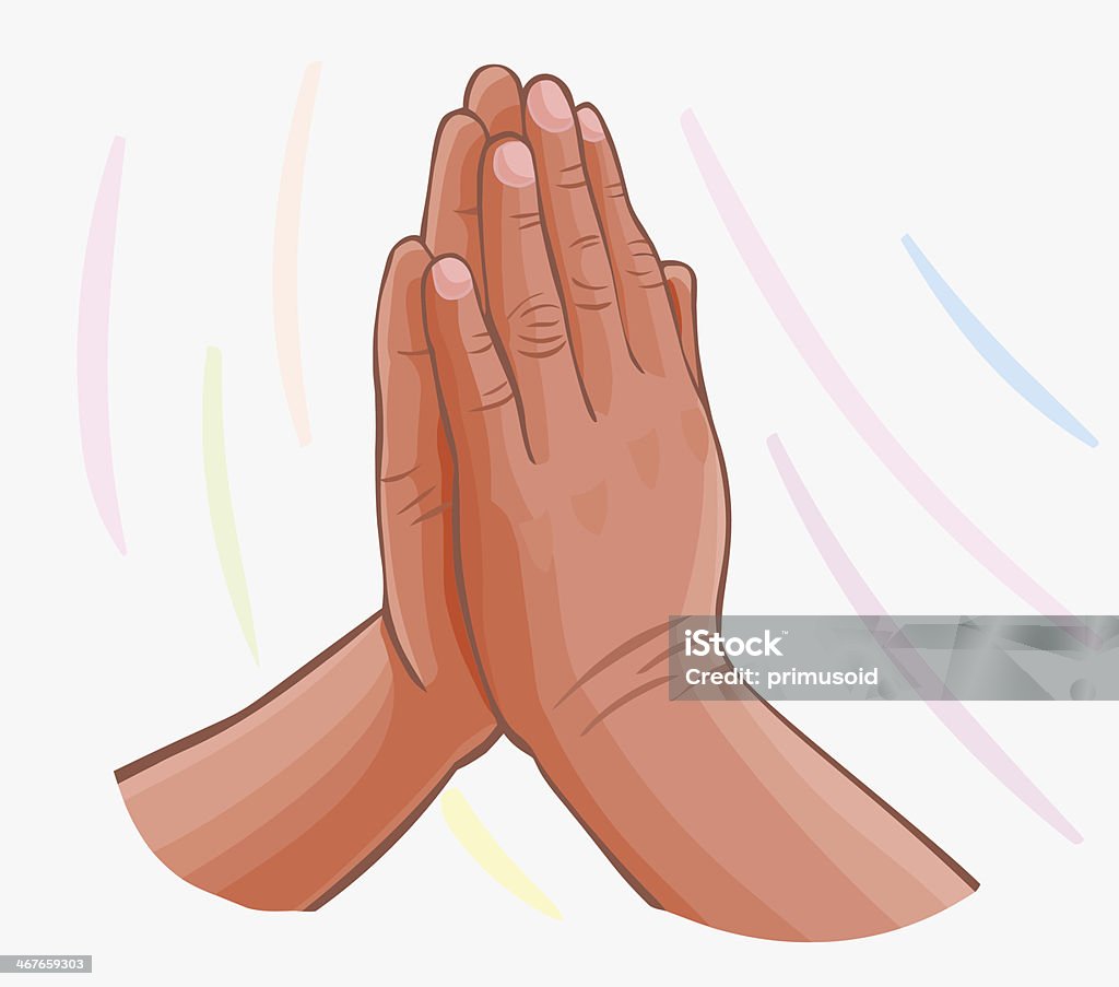 ベクトル祈る手白で分離 - 祈るのロイヤリティフリーベクトルアート